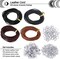 254 Pcs Round Leather Cord for Jewelry Making Kit (Eye-catching Colors)